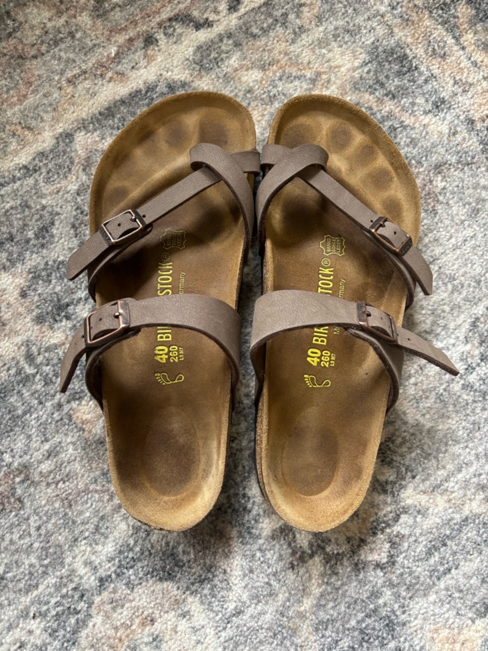 Birkenstock Brown Cross-Strap Footbed Sandals